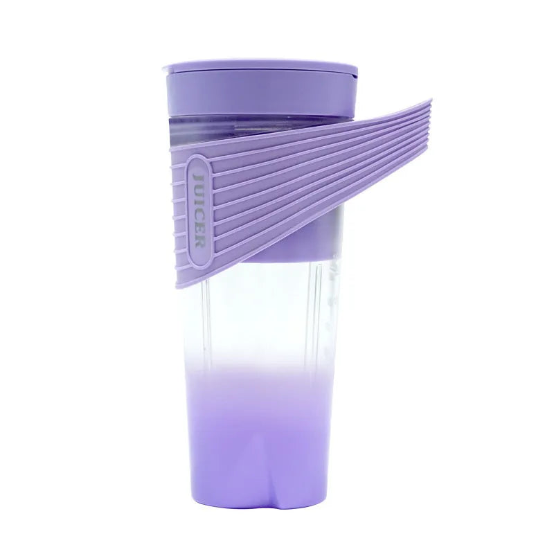 Portable rechargeable blender in black with USB charging cable, cup brush, and straw on a white background