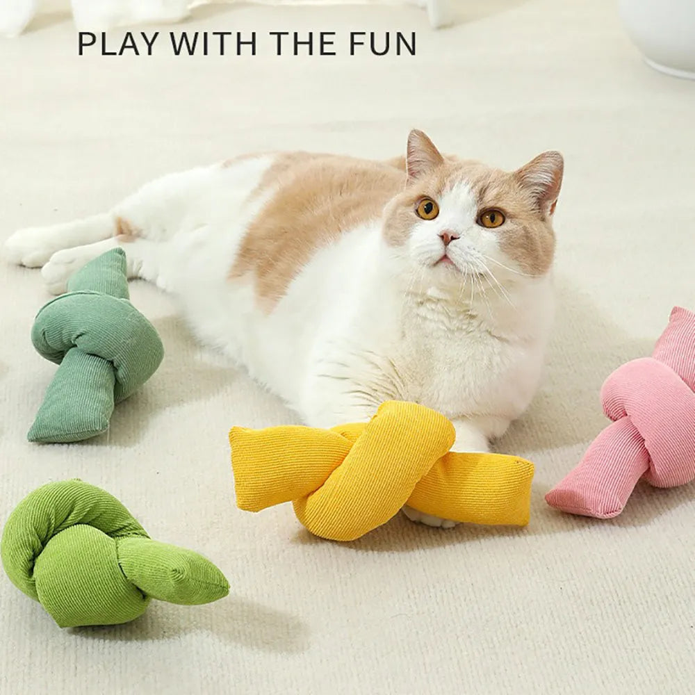 White natural cotton dog rope toy with multiple knots for tug play and dental cleaning