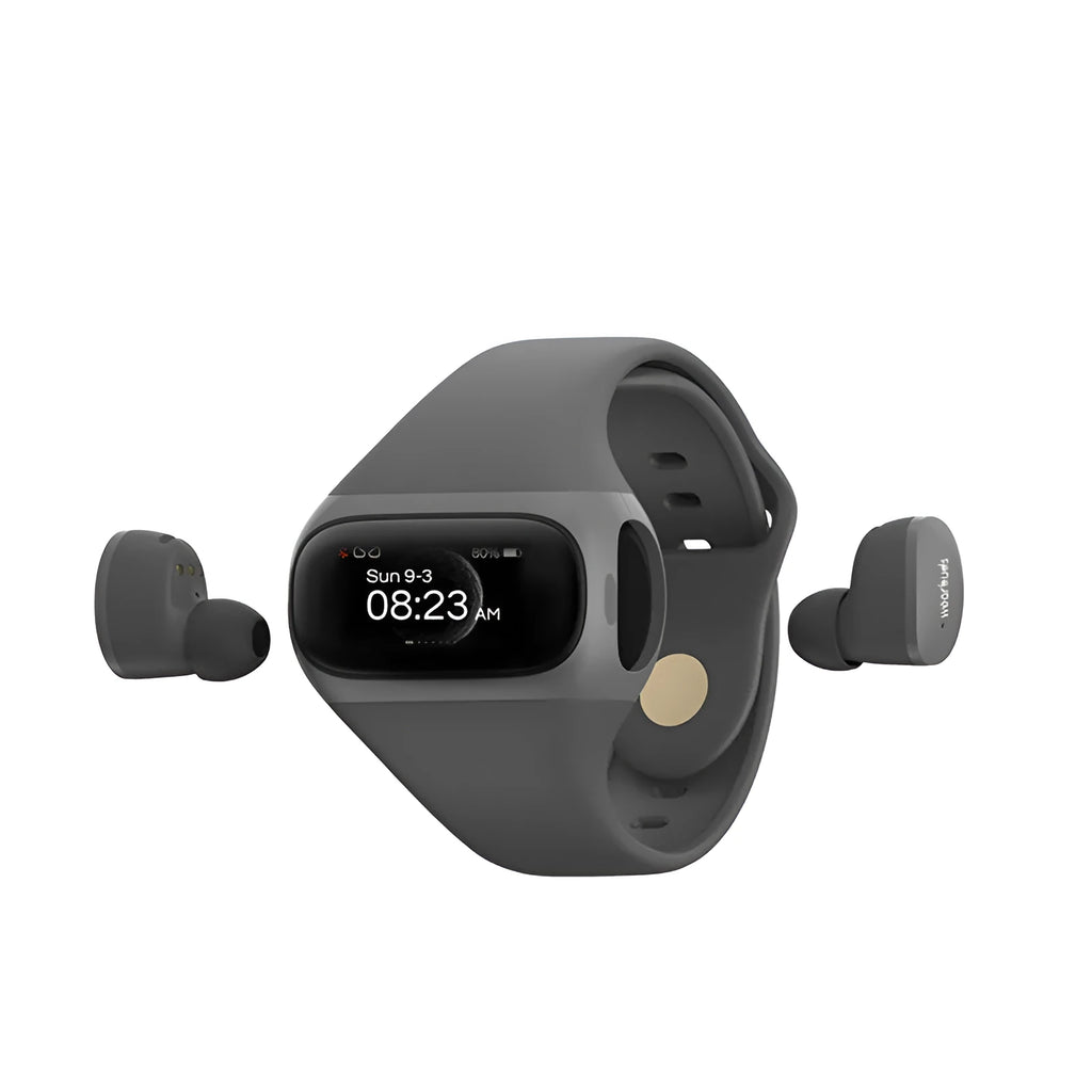 Wrist wear true wireless Bluetooth headset in W20PRO Grey with 1.2-inch screen and silicone band