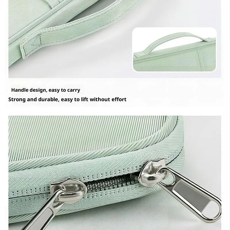 Nylon tablet bag waterproof wear-resistant anti-theft chain detail solid colour black blue gray green pink purple white