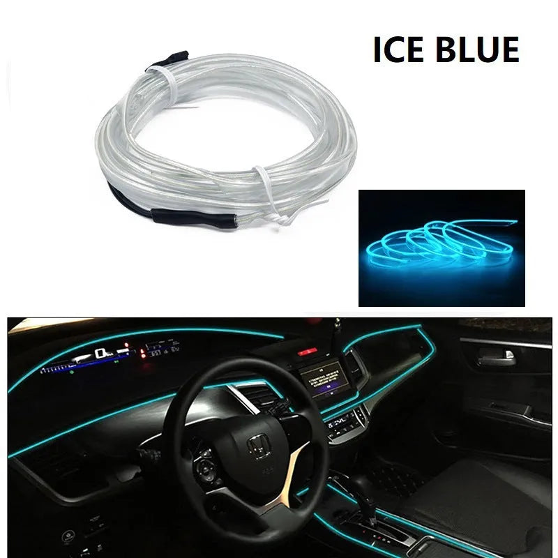 6 metre car interior USB LED ambient light cable in ten colour options
