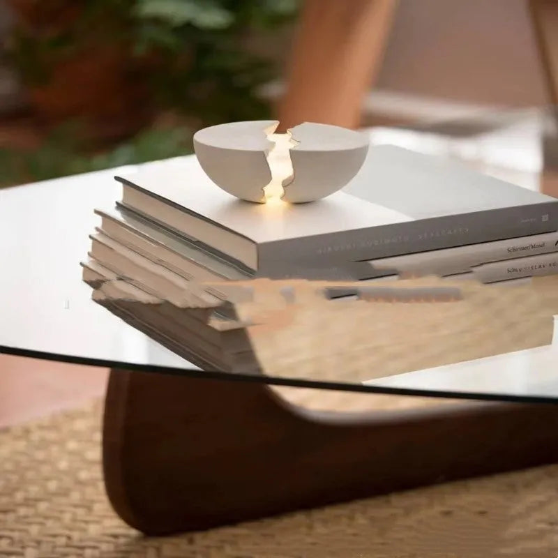 Designer minimalist LED table lamp with resin natural sand finish and 4000K light, 130x70mm