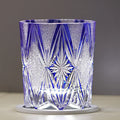 Hand carved blue crystal glass wine glass with 260ml capacity, Japanese mild luxury retro style