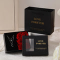 Korean style gift box with six red soap roses and a drawstring bag for Valentine's Day presents