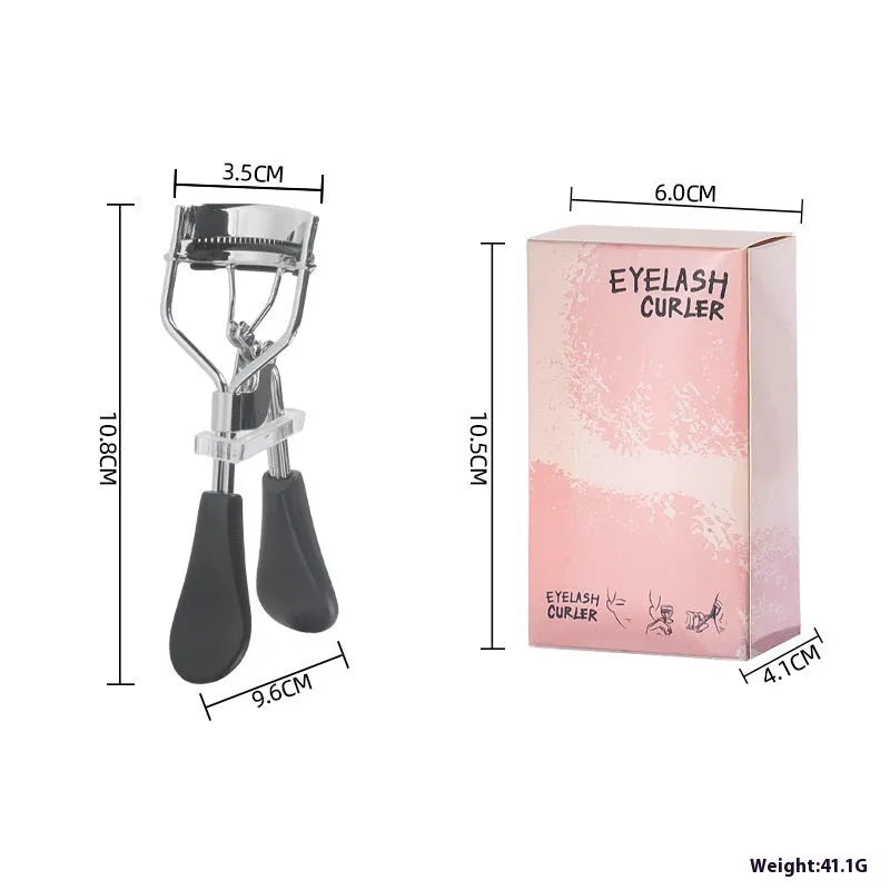 A4 manual eyelash curler with silicone comb in carbon steel and ABS construction