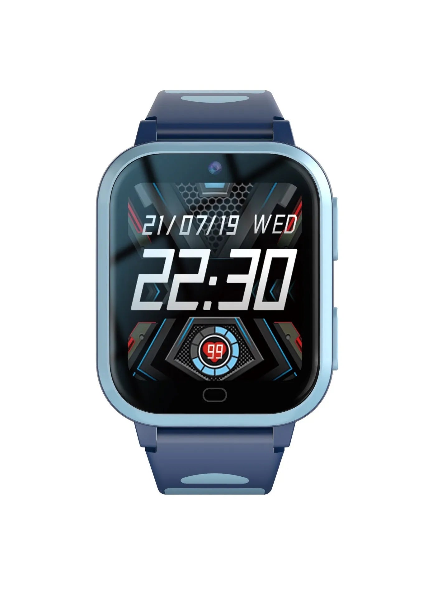 Child smart watch phone in black, blue, and pink colours with 1.83-inch screen and wrist strap