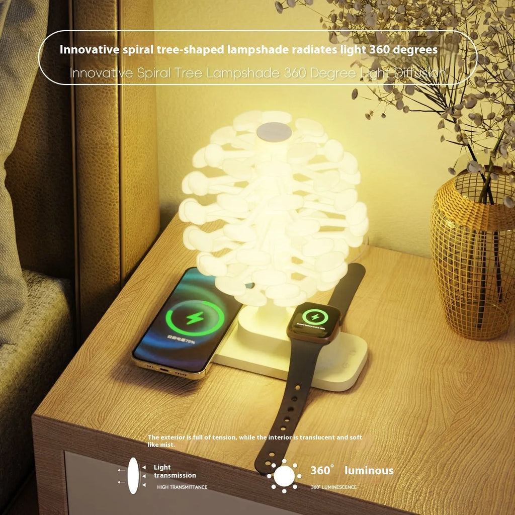 Spiral tree geometric LED table lamp with modern design for home decoration