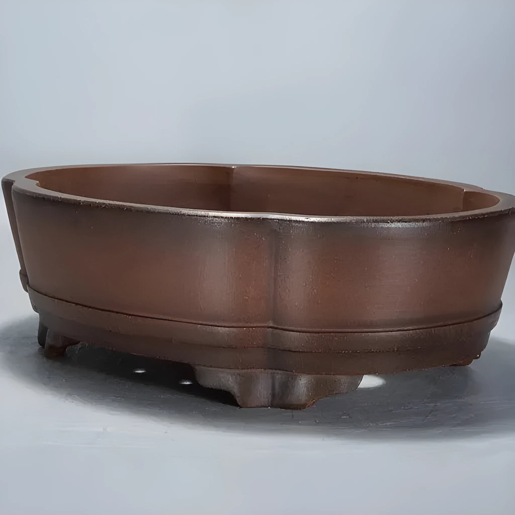 Classical style purple clay gardening pot for indoor plants, dimensions 50x39x16 cm.
