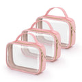 Transparent PVC lipstick storage wash bag with chain detail in multiple colour options