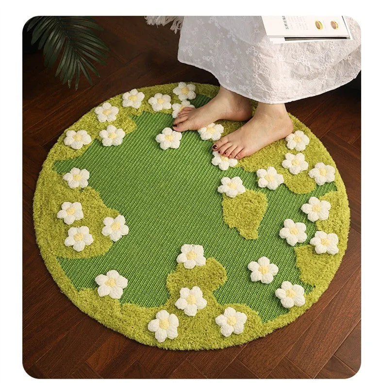 Flower sisal mat cat scratching pad 80cm diameter non-chip wear-resistant pet carpet