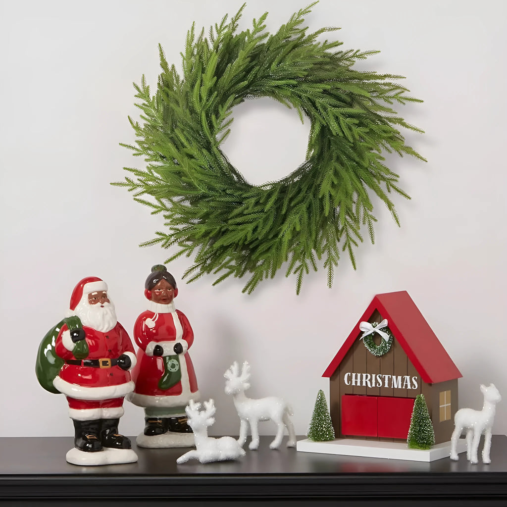 PE Feel artificial plastic leaf garland in American country style for front door decoration.