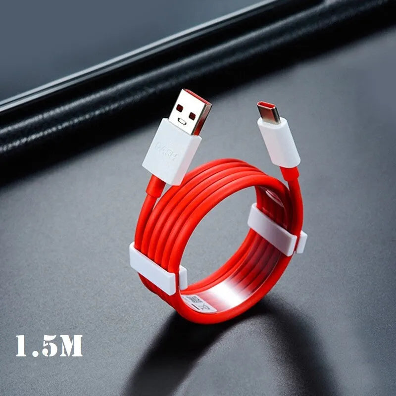 Red fast charging data cable for Universal 30w head compatible with 7pro 6 6T 7T