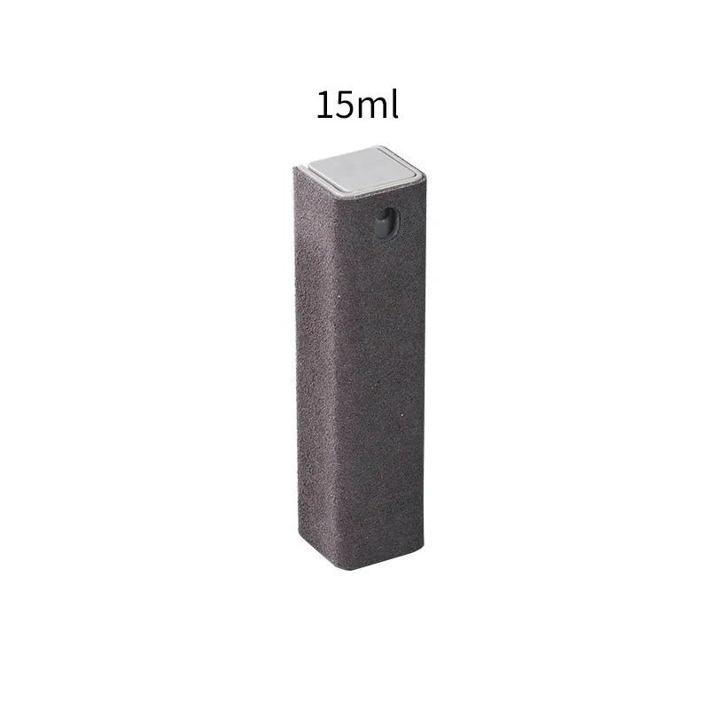 Blue square tube 15ml spray bottle with integrated fibre fleece wiper for cleaning phone and tablet screens.