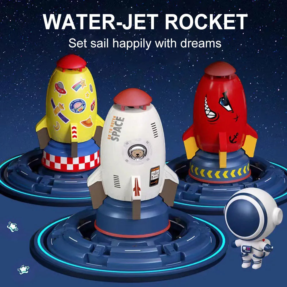 Rocket launcher water pressure sprinkler toy for outdoor garden lawn play with ABS plastic construction