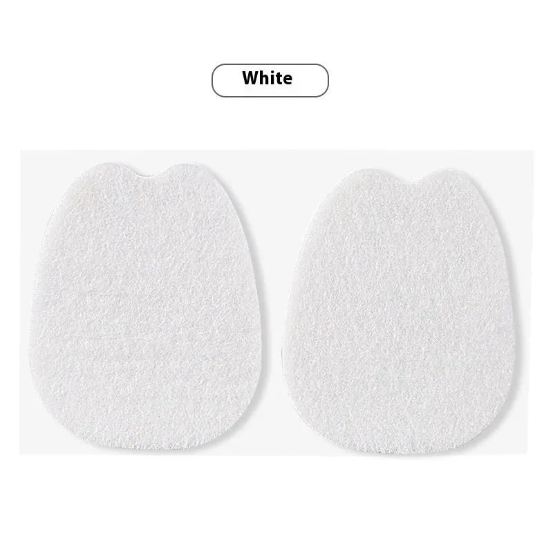 White thin felt anti-wear sticker for shoe tongue protection.