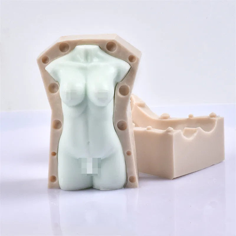 Geometric two-piece silicone mould for making body candles and aromatherapy plasters