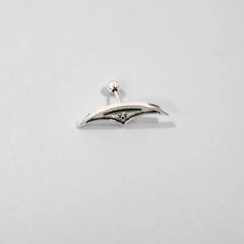 Spider web geometric mesh stud earrings in gold or silver electroplated metal for horror Halloween jewellery