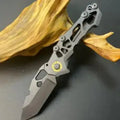 D2 steel folding knife with 9cm blade and 120mm handle, compact outdoor pocket knife
