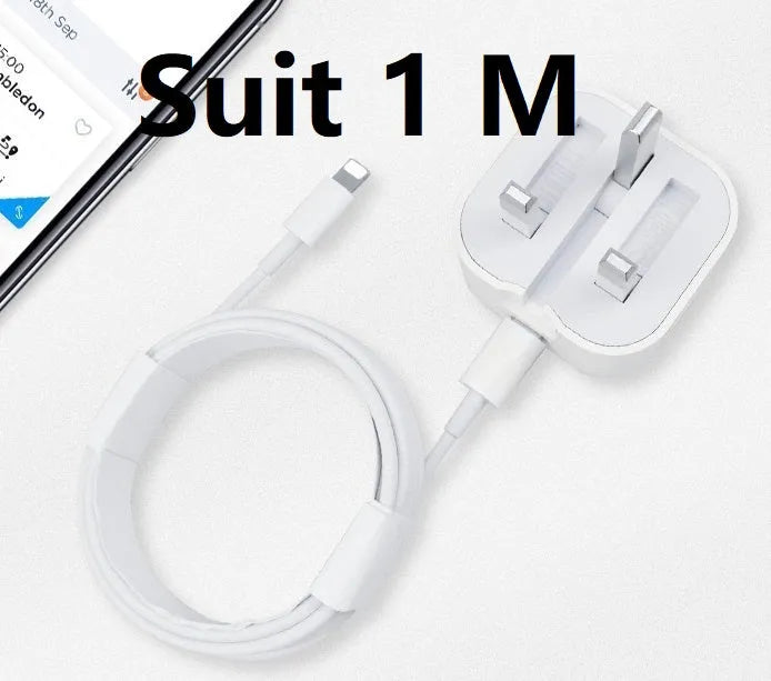 White British 20W USB-C PD fast charger with multiple cable length options including 1m, 1.5m, and 2m
