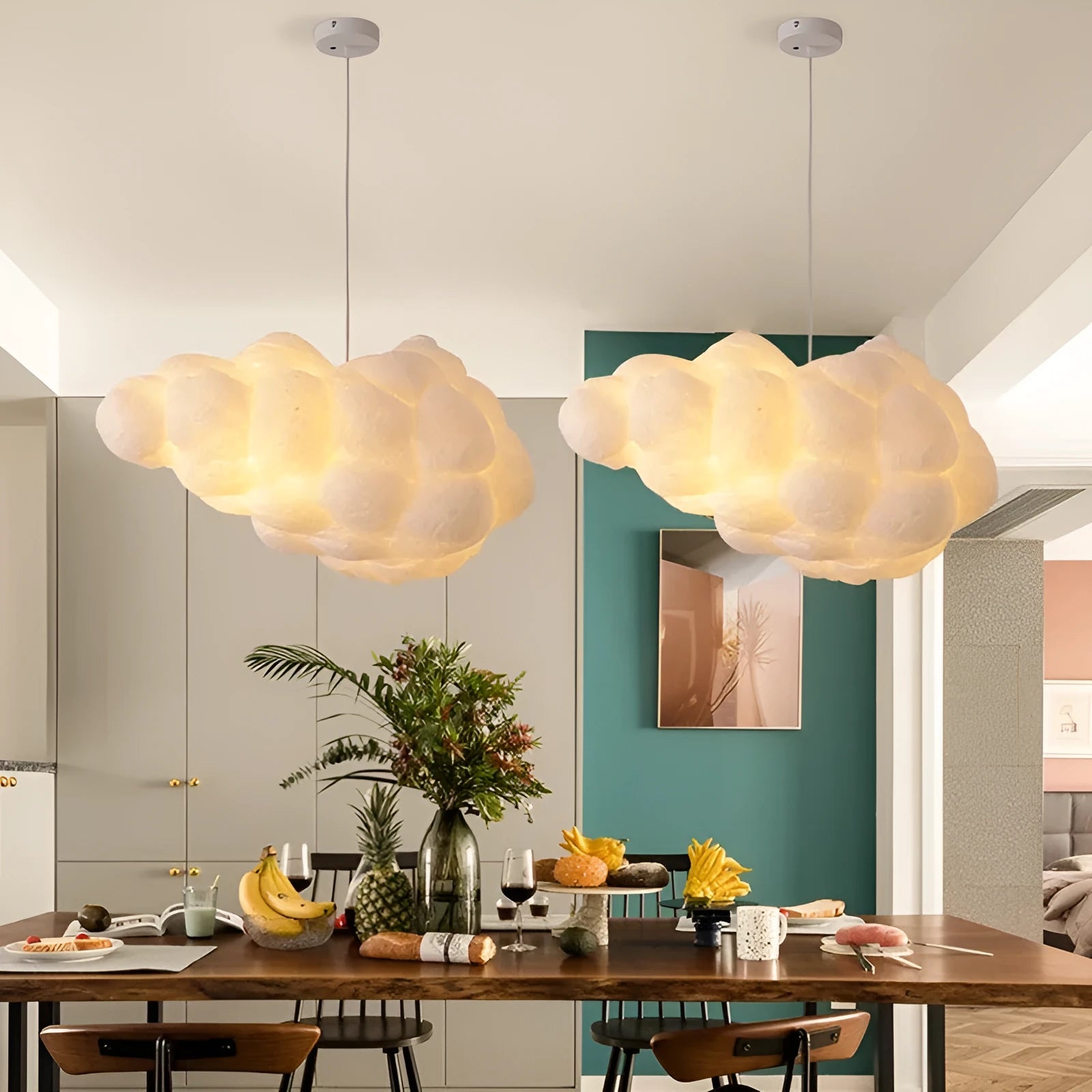 Silk cloud ceiling lamp 80cm modern simplicity light luxury with warm light option