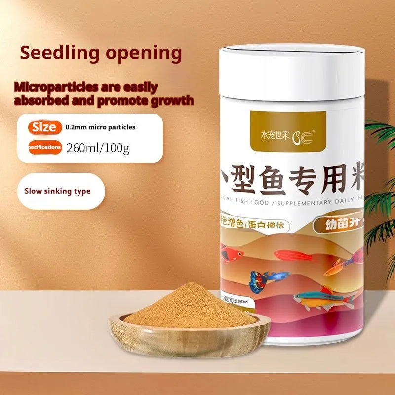 Small fish food traffic lights ornamental fish granular feed bottle with protein and size options