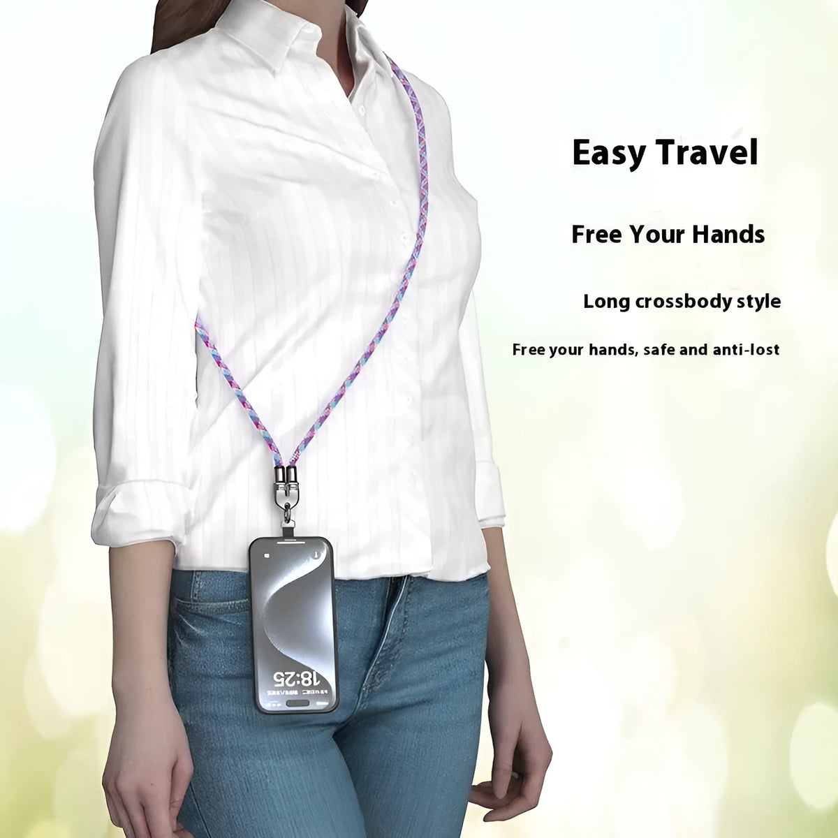 Cherry Blossom rechargeable phone lanyard data cable two-in-one Type-C nylon 1.2m