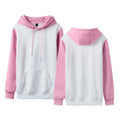 Loose casual hoodie with contrast colour sleeves and fleece lining in multiple colour options