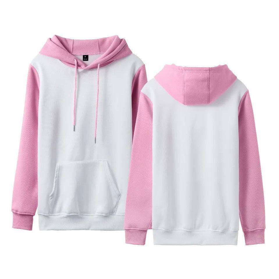 Loose casual hoodie with contrast colour sleeves and fleece lining in multiple colour options