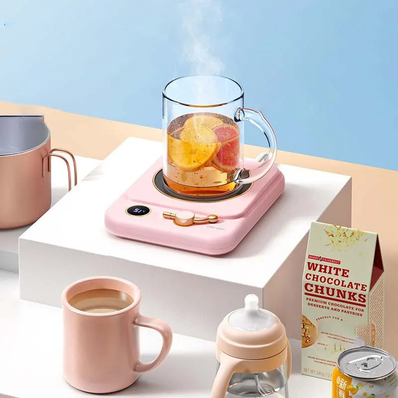 K22 constant warm coaster, 25W AC desktop warming pad for hot drinks, white pink or green colour