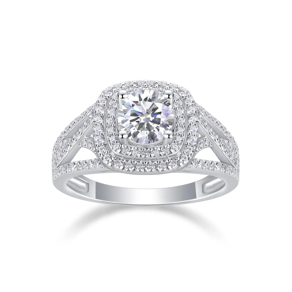 Supreme Charm moissanite wedding ring set 1 carat S925 silver platinum plated in gift box