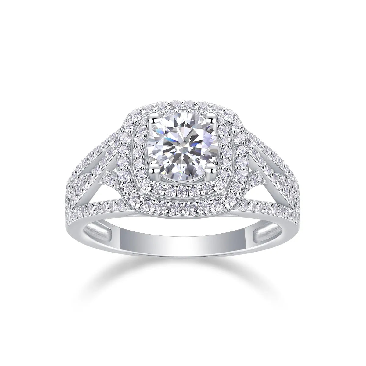 Supreme Charm moissanite wedding ring set 1 carat S925 silver platinum plated in gift box