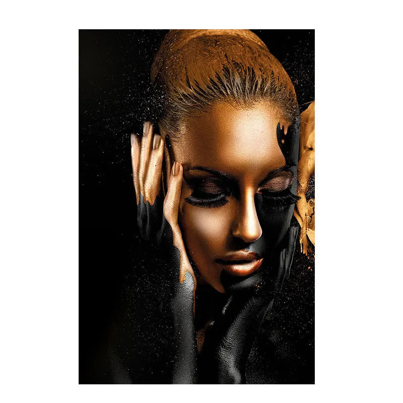HD canvas wall painting African woman still life spray paint decor