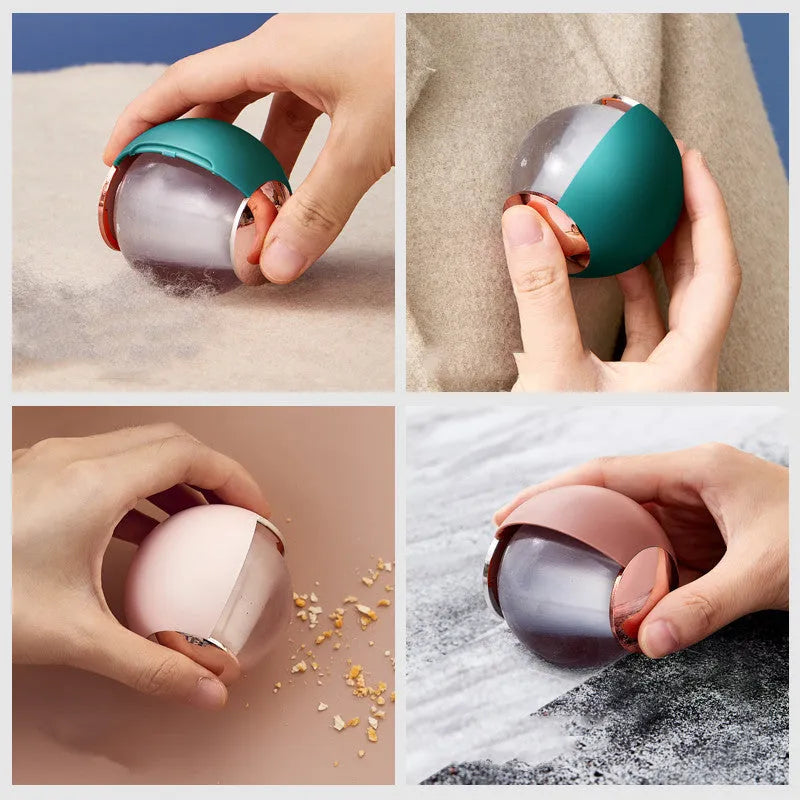Reusable gel lint roller with washable surface for pet hair removal in green gold colour