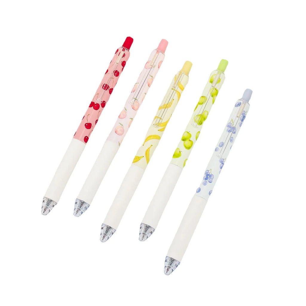 Fruit-scented press-action pen with 0.5mm quick-drying black ink refill