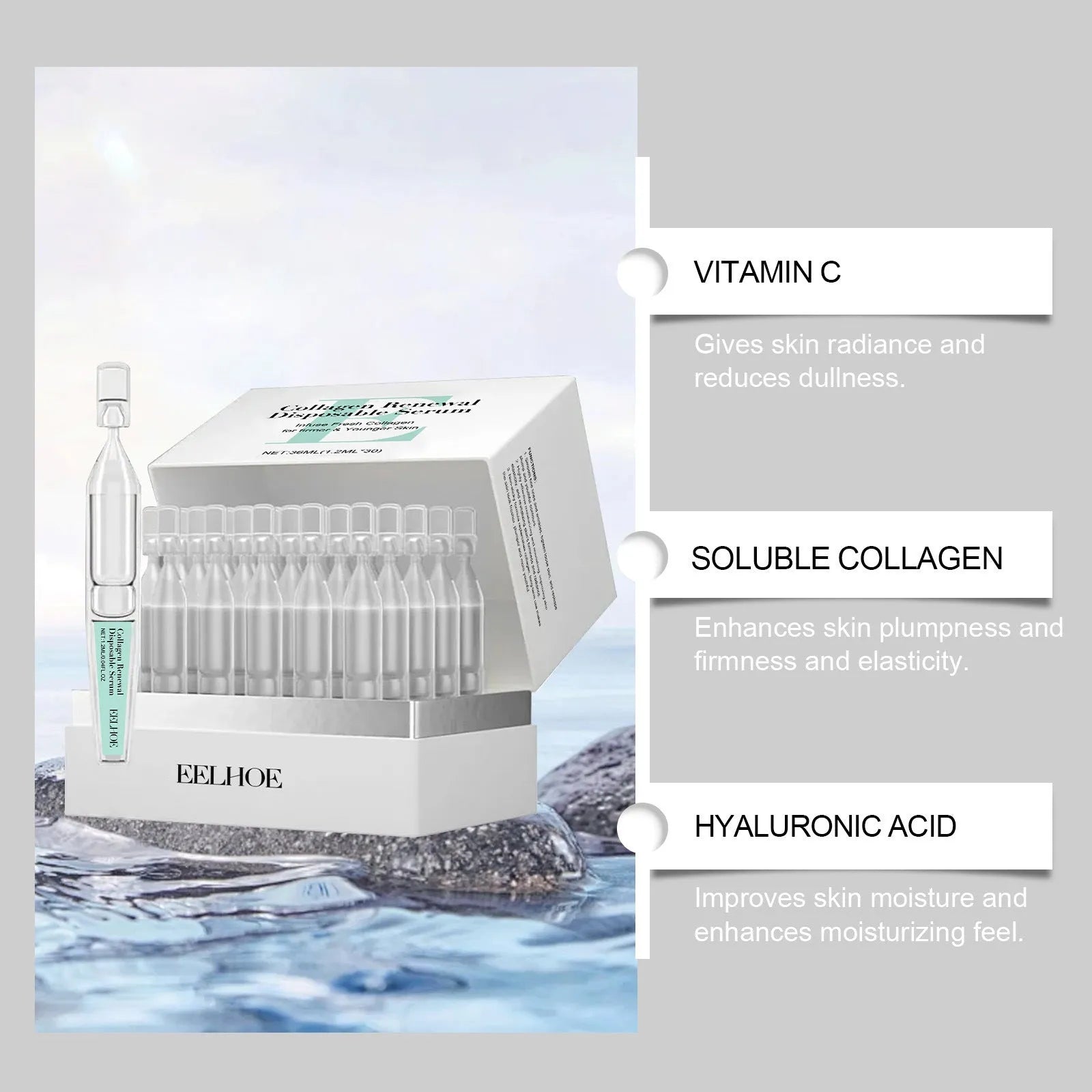 30 sachets of disposable nursing care solution with 36ml total content for skin moisturising