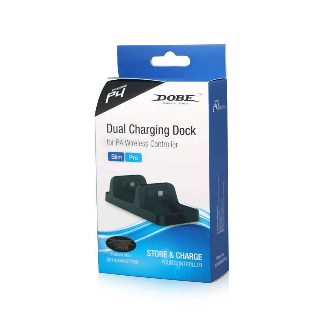 Black plastic double handle fixed charger for PS4 console made from ABS material