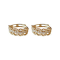 Small lace pattern clip earrings in 925 silver, shown in gold and platinum colour finishes.
