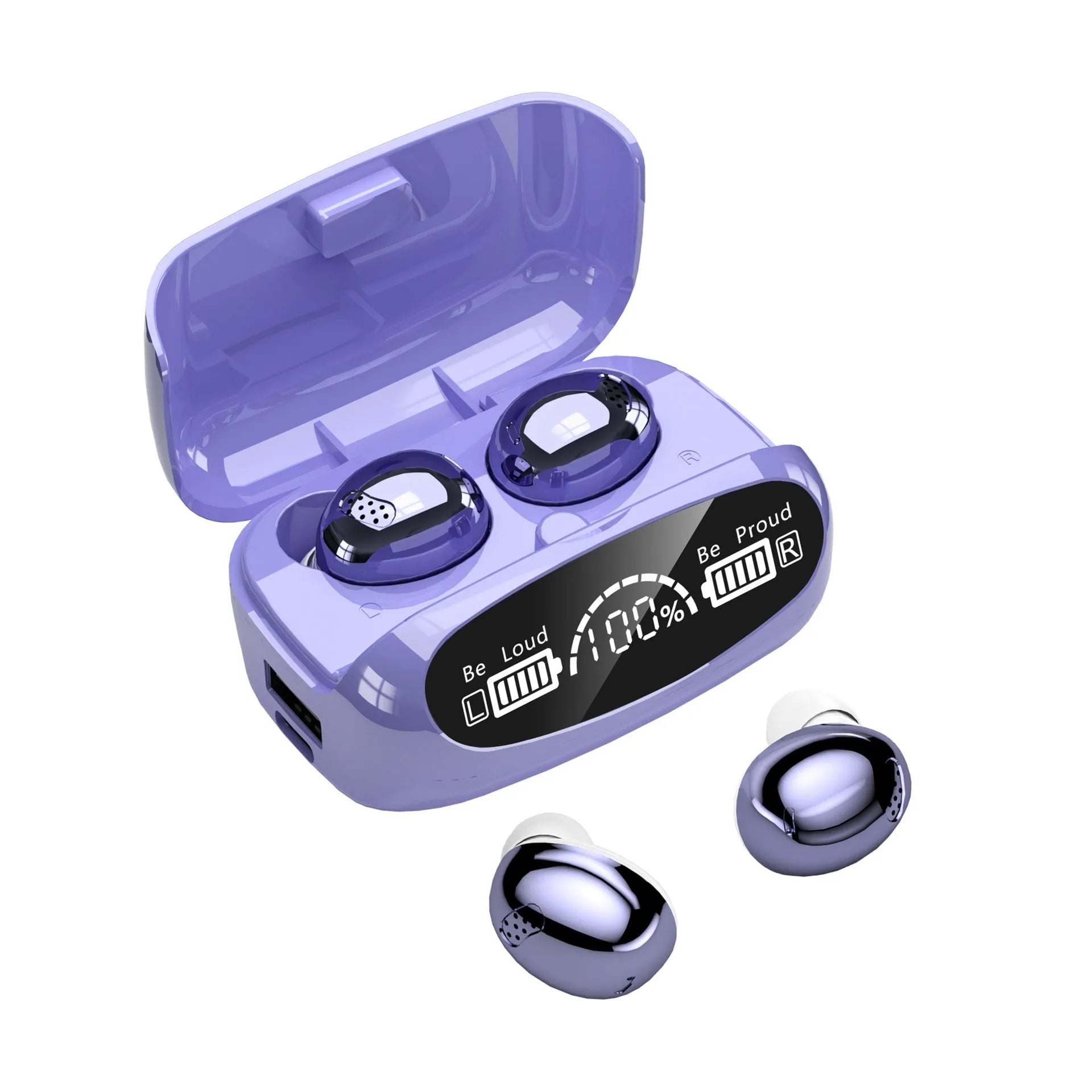 Low-latency Bluetooth headset in-ear gaming earbuds purple touch control