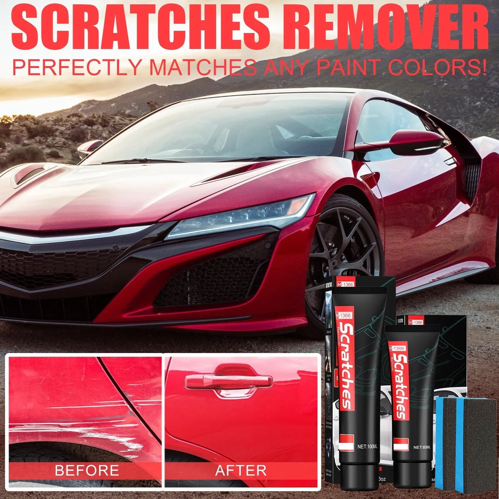 60 ml tube of car scratch repair polishing paste for paint cleaning