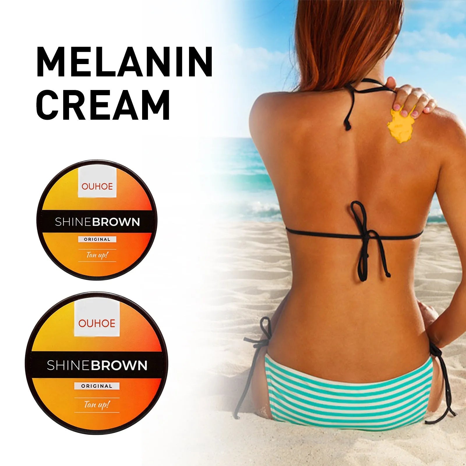 Tanning cream and aloe vera gel combo set for natural deep tan and after-sun repair, 50g and 100g sizes