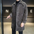 Long brown chenille cotton wool coat with thickened windproof jacket for winter