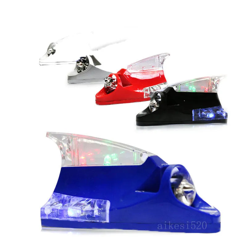 Wind energy LED car decoration light in black, 140x65x65mm, with stick-on waterproof tape for car body