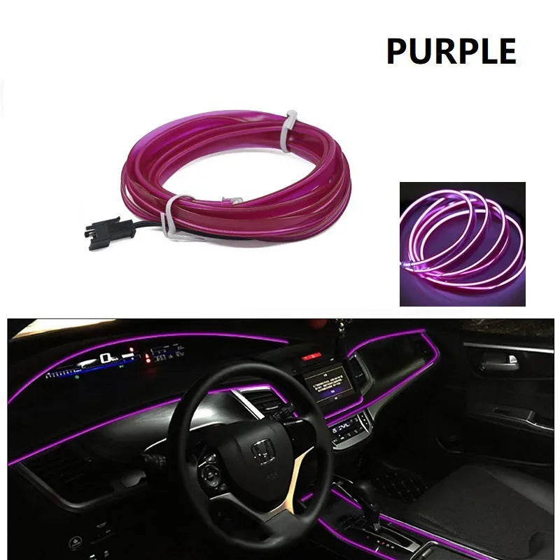 6 metre car interior USB LED ambient light cable in ten colour options