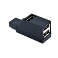 USB 2.0 mini portable splitter hub 4-port black model xcy-007h