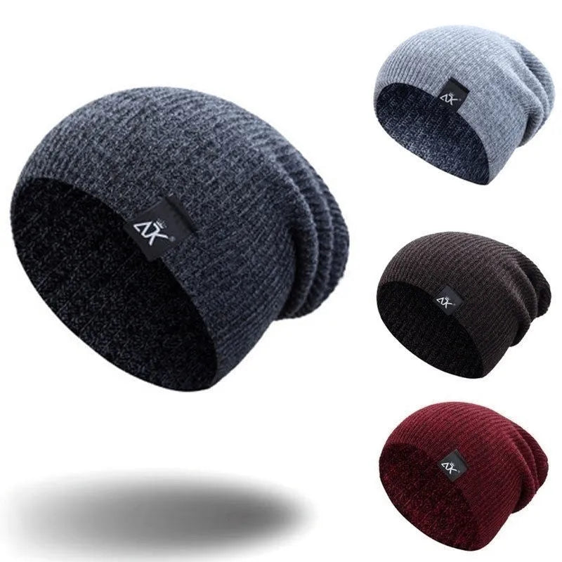 Unisex acrylic knit beanie in multiple colours with stretch fit for winter outdoor use