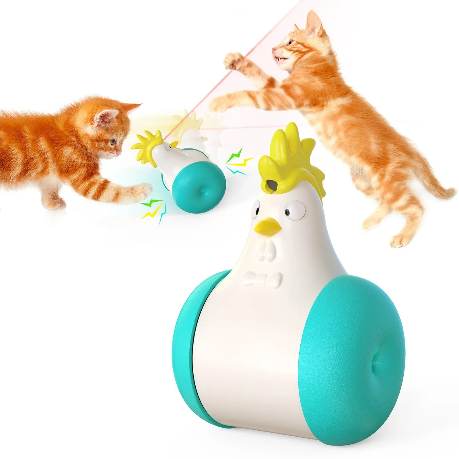 Pet Supplies Sound-emitting Laser Electric Tumbler Cat Toy in Laser Chicken Dark Blue colour