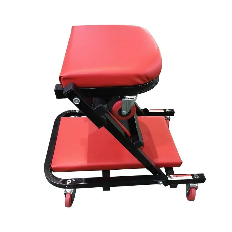 Thickened steel pipe folding dual-purpose repair bench in black for auto repair use