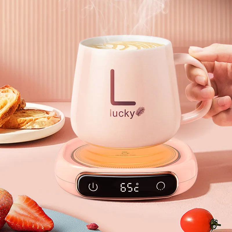 K22 constant warm coaster, 25W AC desktop warming pad for hot drinks, white pink or green colour