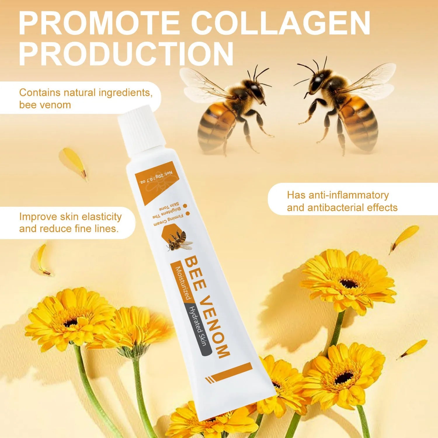 20g BEE facial and neck moisturising cream tube for daily skin hydration