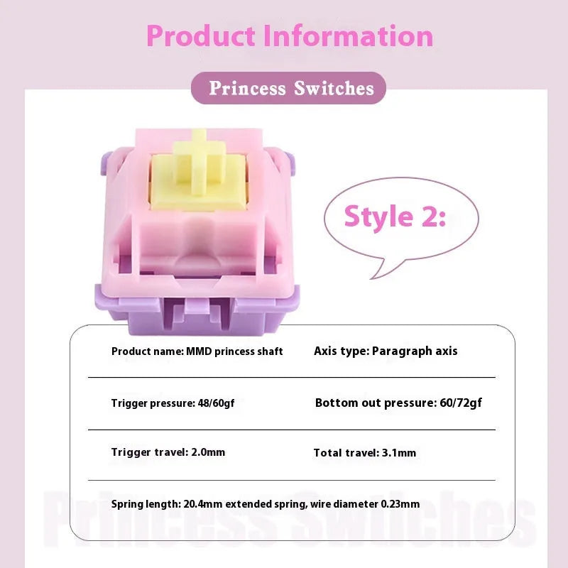 MMD Princess linear mechanical keyboard switch component for custom keyboard building